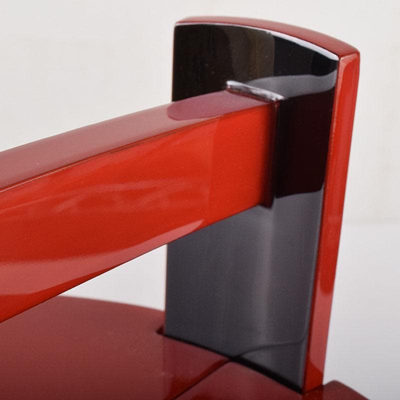 輪島塗　浜木松峰　朱塗銀タガ　手桶水指　堀内宗完(兼中斎)極め箱　VR8538H