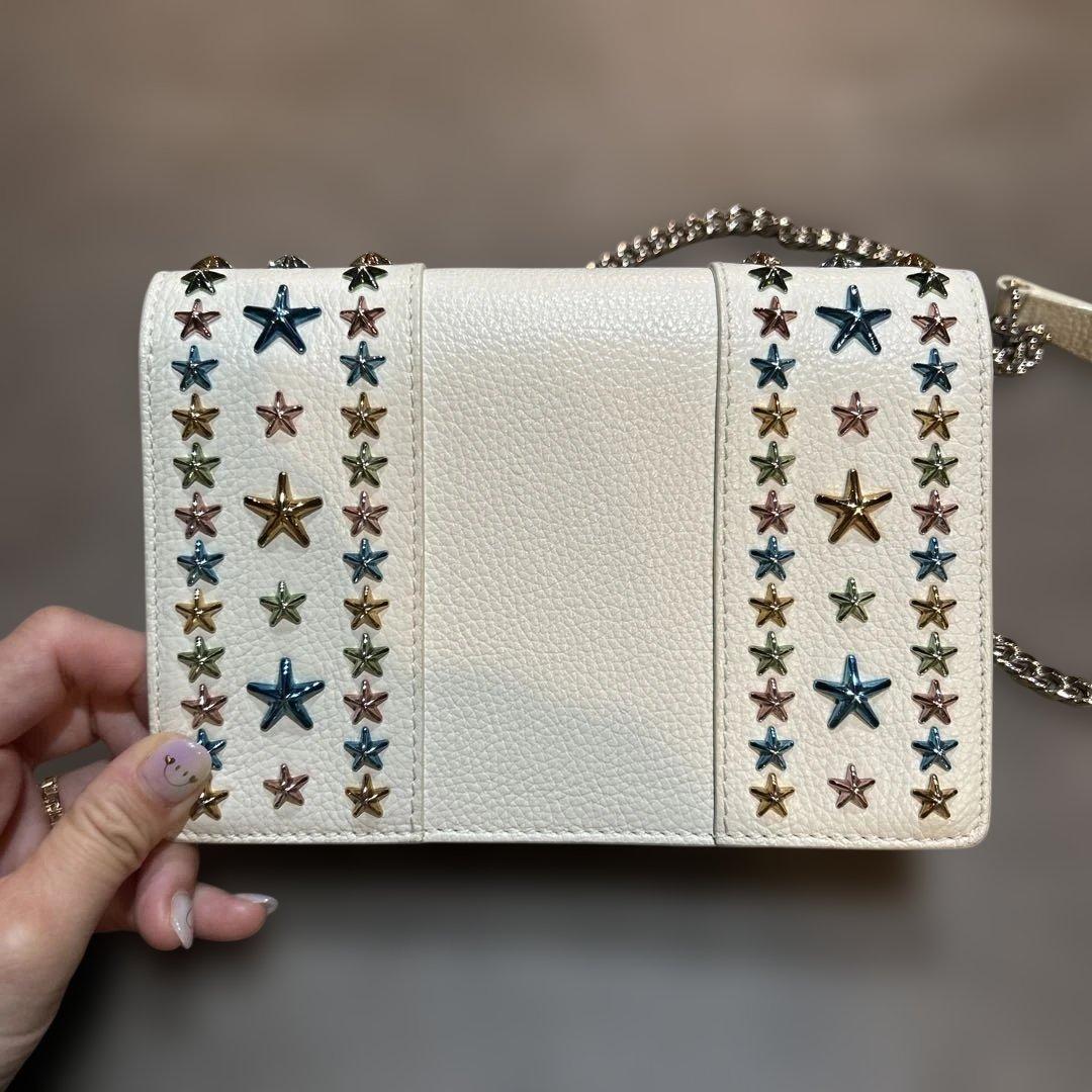 JIMMY CHOO ホワイト バッグ 星型スタッズ