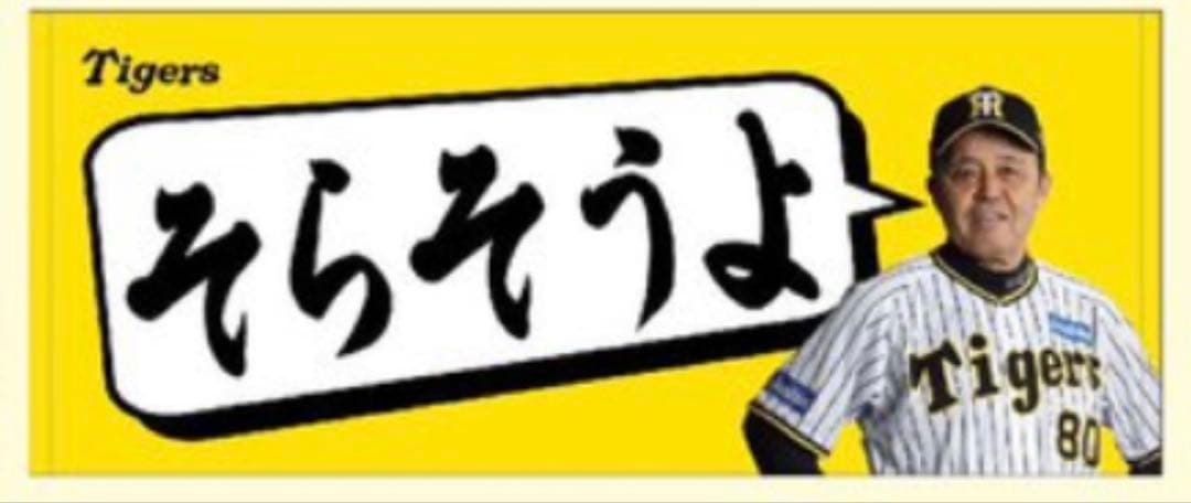 野球 阪神タイガース 岡田彰布 フェイスタオル そらそうよ イエロー