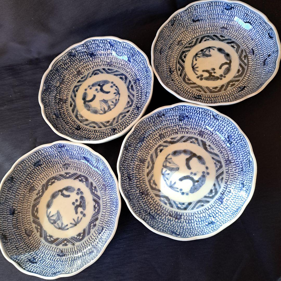 ご成約者様専用」です。 「みじん唐草皿！」なます皿 4客セット 骨董