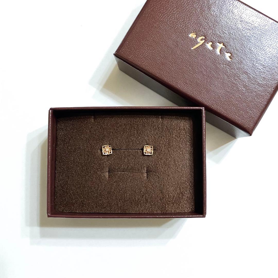 agete アガットK10 ダイヤモンド 0.04ct ピアス 【未使用】