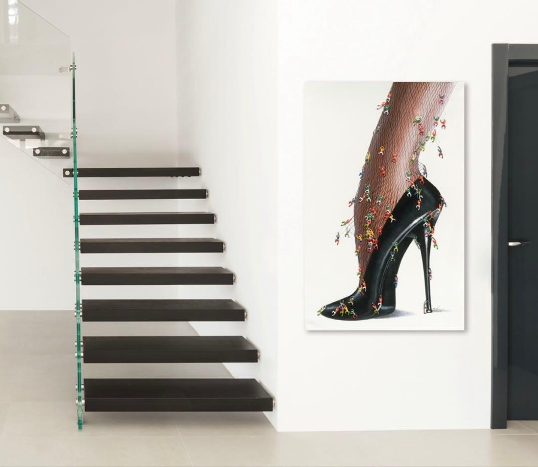 アート作品 ハイヒールと美脚 油絵 フランフラン カッシーナ ACTUS