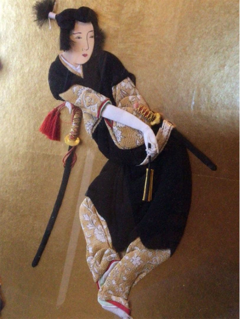 作家物　押し絵画　縮緬細工歌舞伎者（川越みよ子）10号栞付michiko❣️