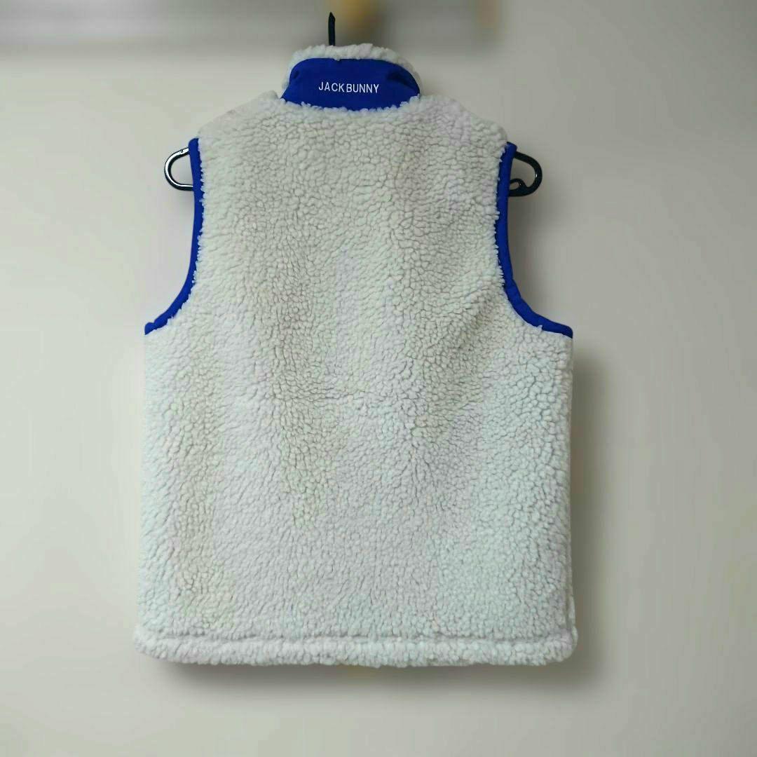 良品 ジャックバニー ゴルフ セットアップ ボア ベスト スカート 白 青