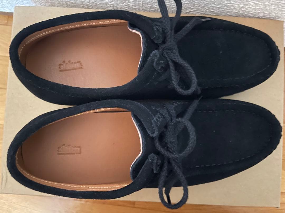 靴 shiun BLACK SUEDE MOCCASIN (XXS)