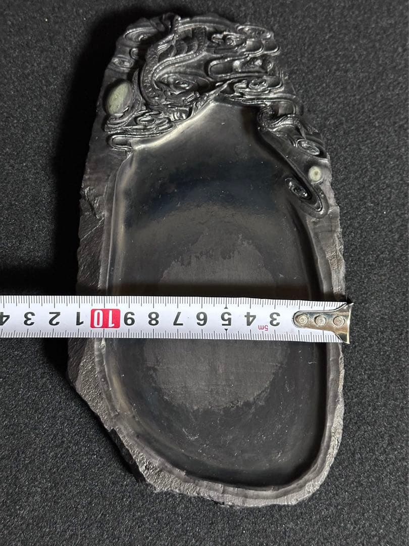 中国美術 端渓眼入雲龍文彫刻 唐木箱 重さ約993g 唐物 書道具 - メルカリ