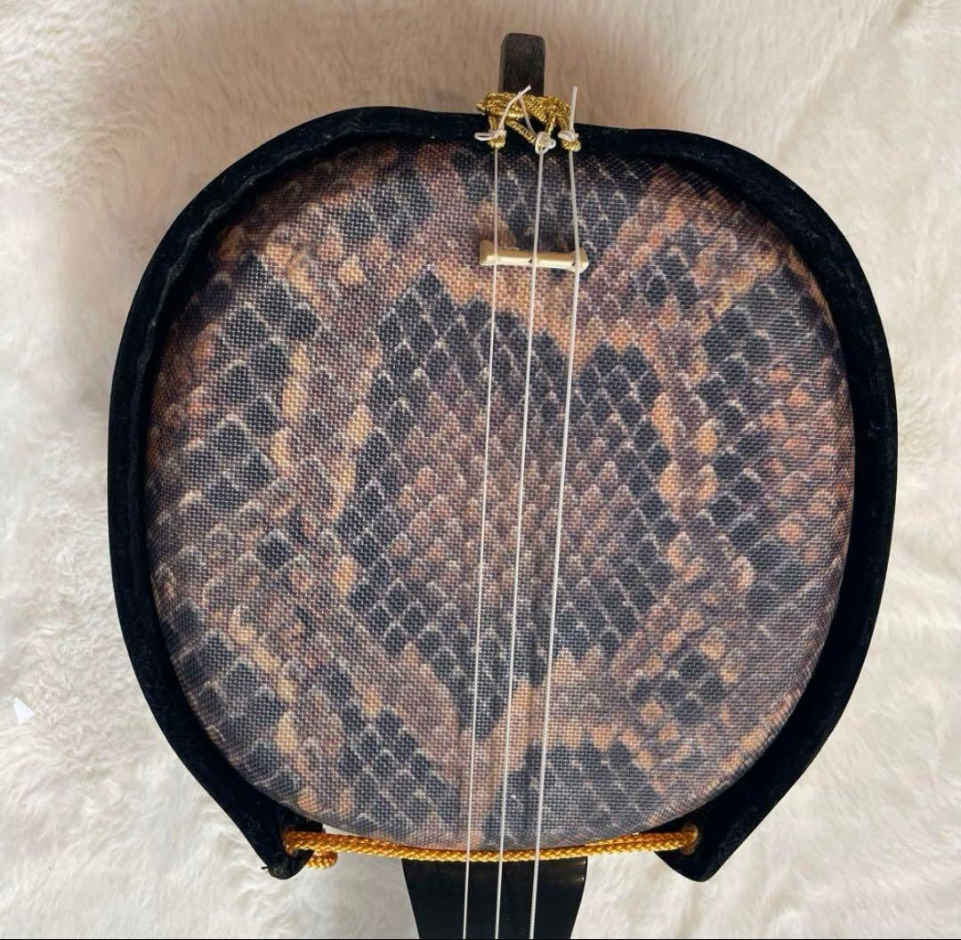 沖縄三線 2wayセミハードケース付き 人工皮 蛇柄 民族楽器　琉球楽器