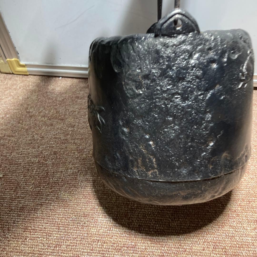 明治期大国寿朗蟹模様鉄瓶