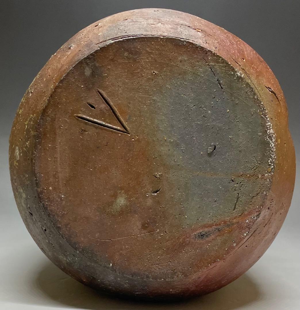 人間国宝 伊勢崎淳 瓢型花生 花入 備前焼 共箱 P99