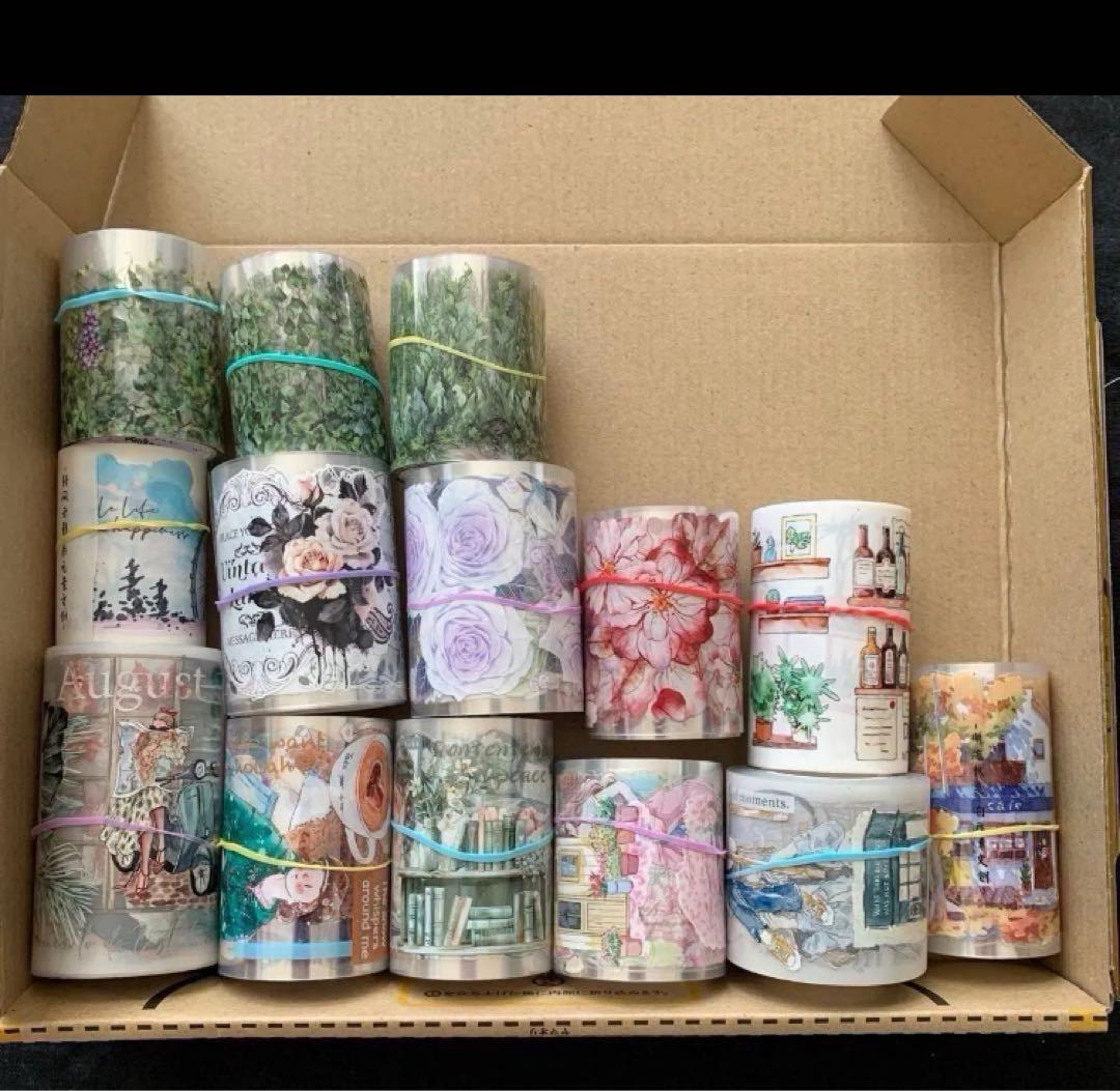 海外マステまとめ売り マスキングテープ 14本 人物 風景 花柄系
