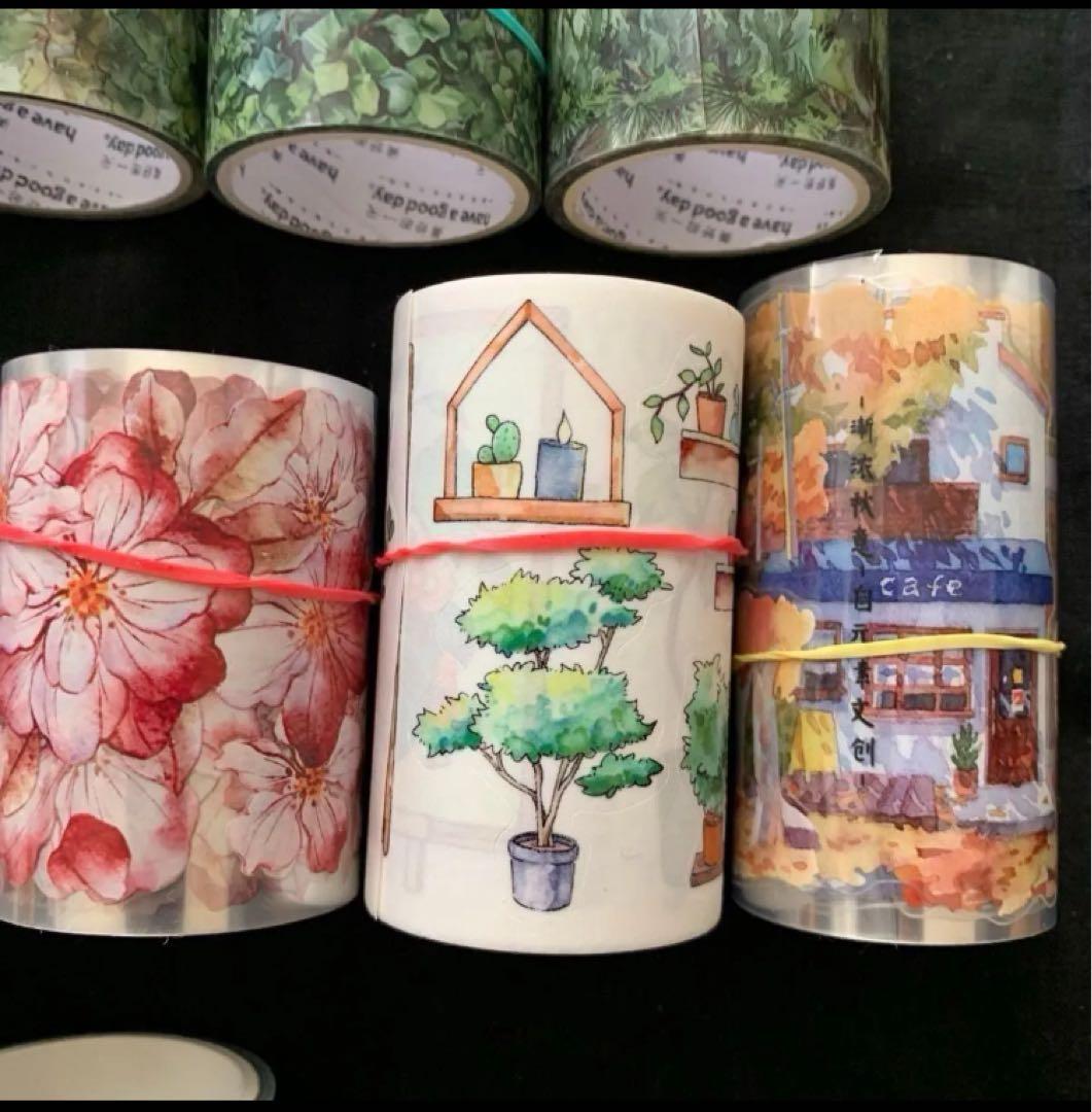 海外マステまとめ売り マスキングテープ 14本 人物 風景 花柄系