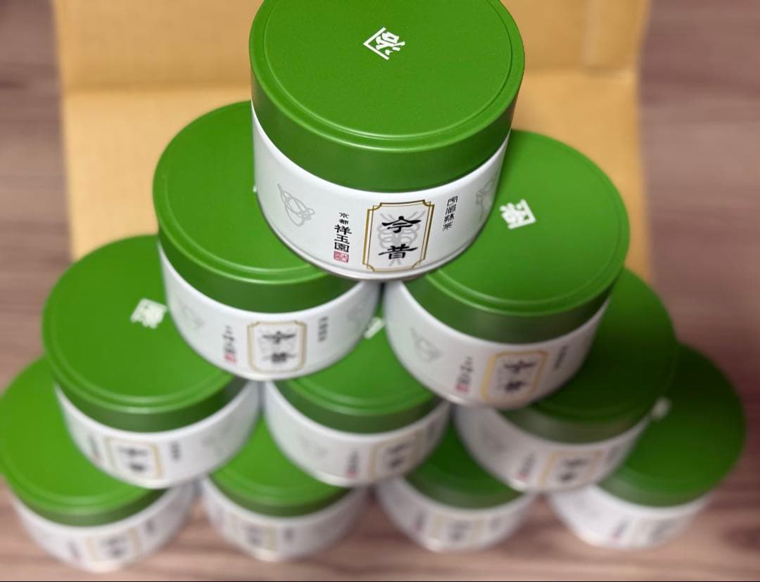 10個セット祥玉園の今昔抹茶100g缶入り賞味期限2026年2