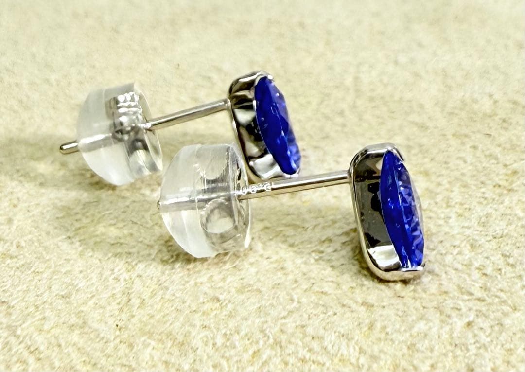 極美品！　タンザナイト　1.33ct Pt ピアス（274424）