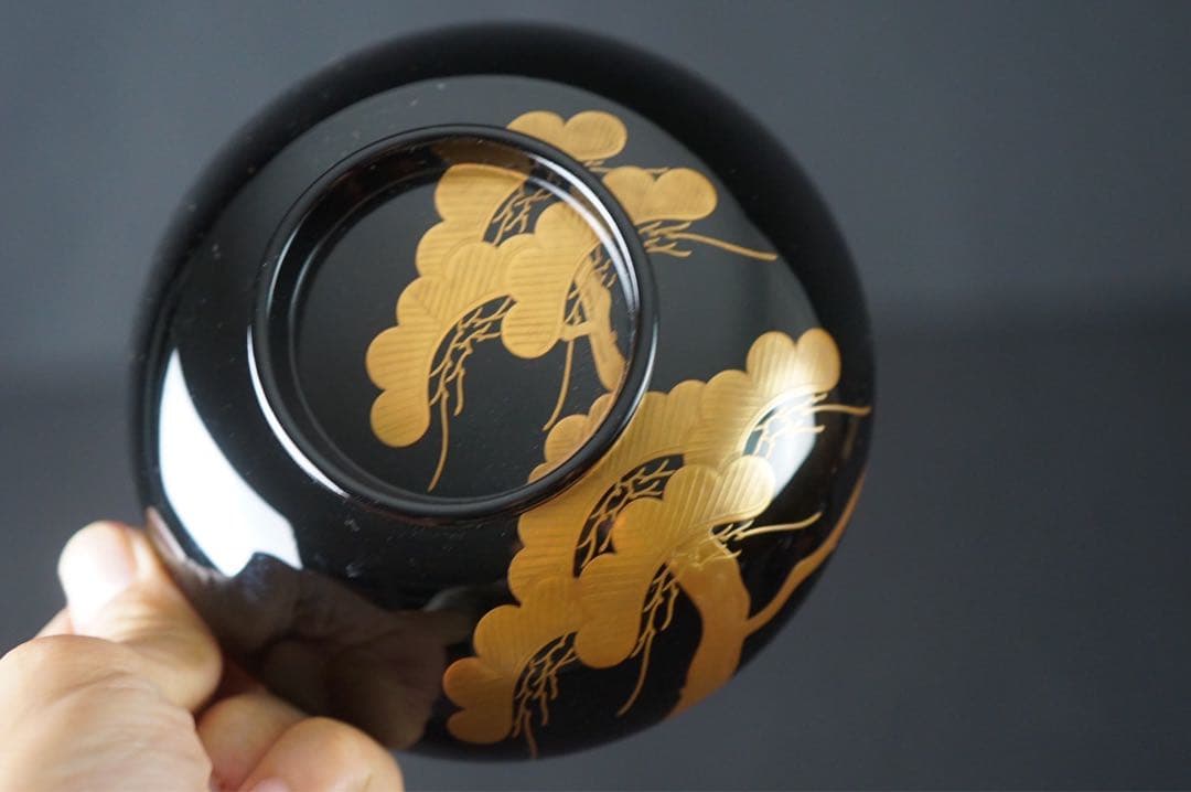 輪島塗 田谷漆器店 松蒔絵 煮物椀 三客 共箱 美品