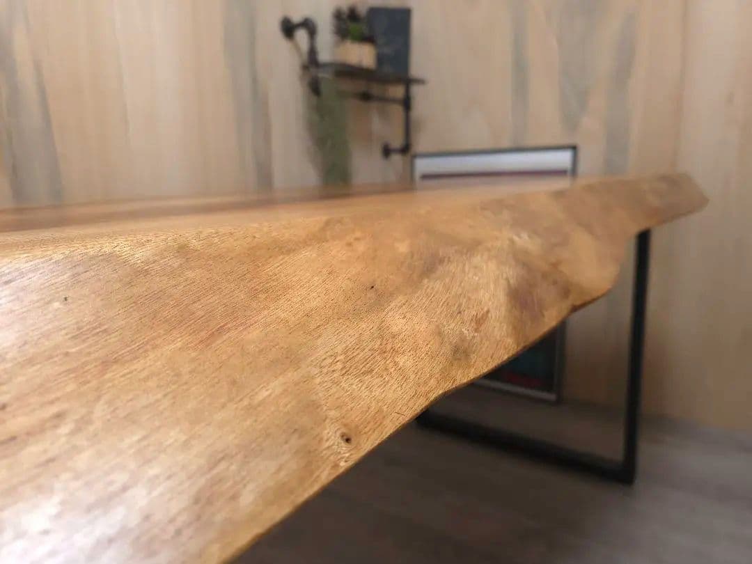 新品 楠 一枚板 ダイニングテーブル アイアン家具 リビングテーブル