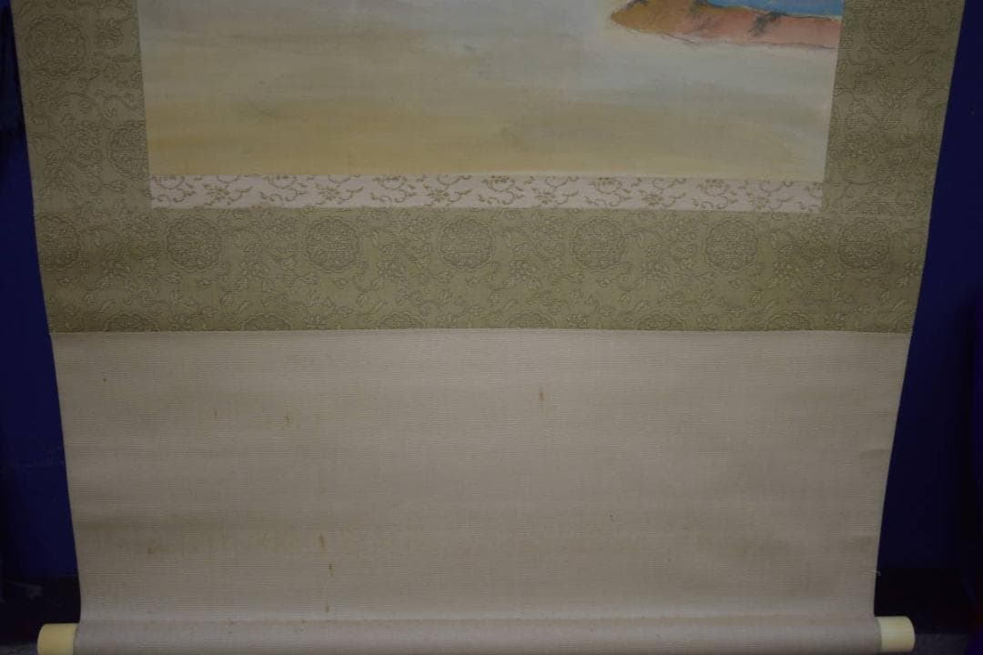 真作/蔦谷龍岬/朝陽/山水図/桐共箱付/布袋屋掛軸HJ-103