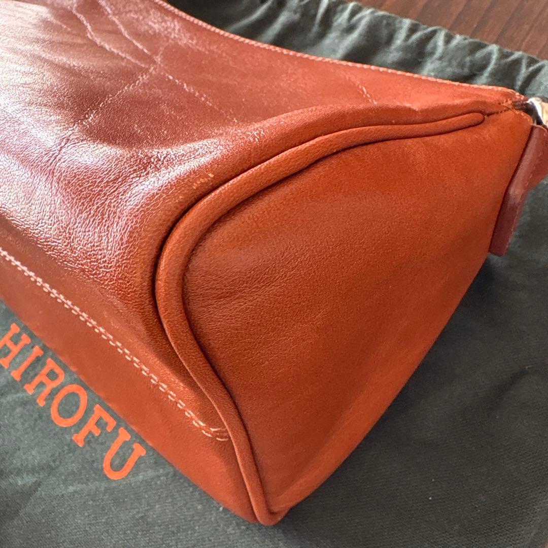 HIROFU ヒロフ レザーハンドバッグ 本革 品番03935 保存袋付