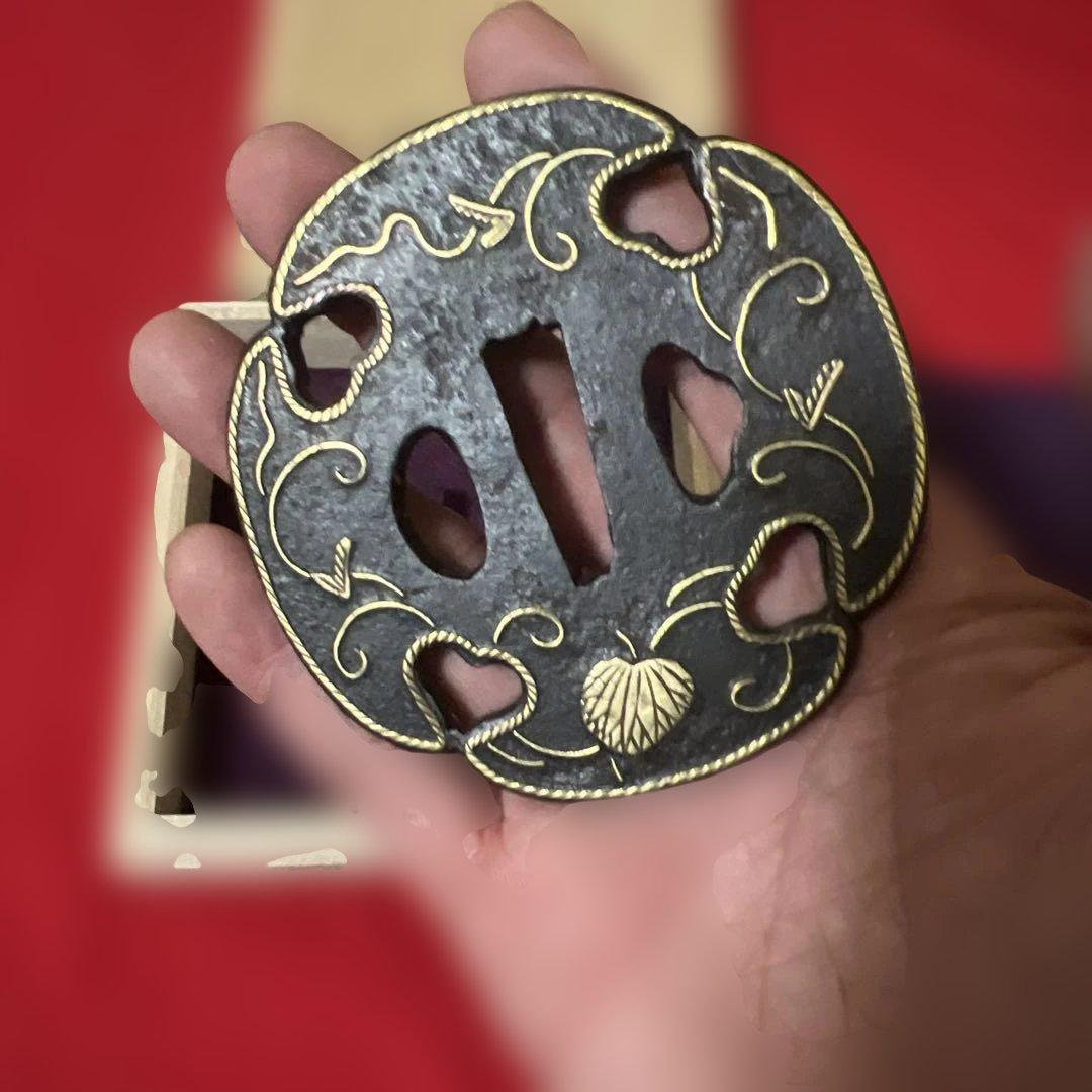 美術品・アンティーク・コレクション 武具 逸品　江戸時代　鉄地　象嵌　鍔