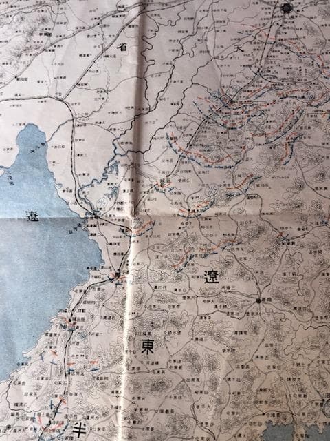 明治期 日露戦争 局勢経過図 古地図 折図 戦史資料明治38年d596y64