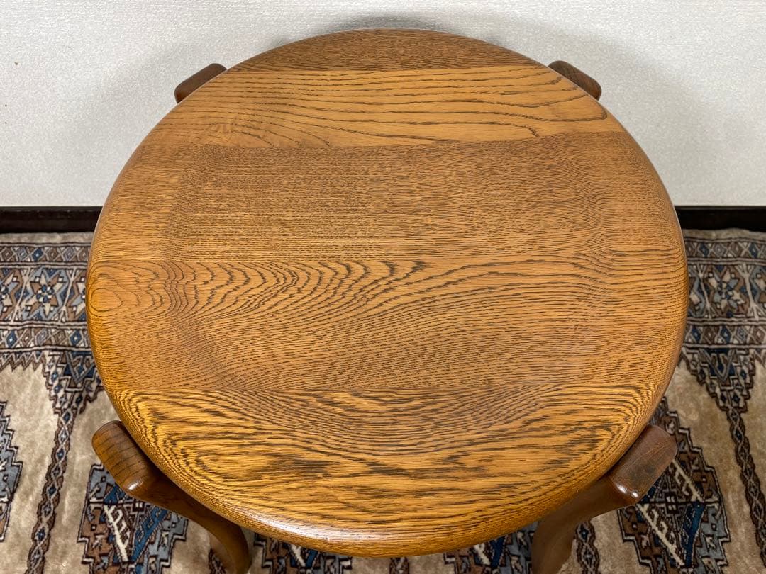 浜本工芸 ナラ材 スツール ダイニングチェア 丸椅子 木製 チェア