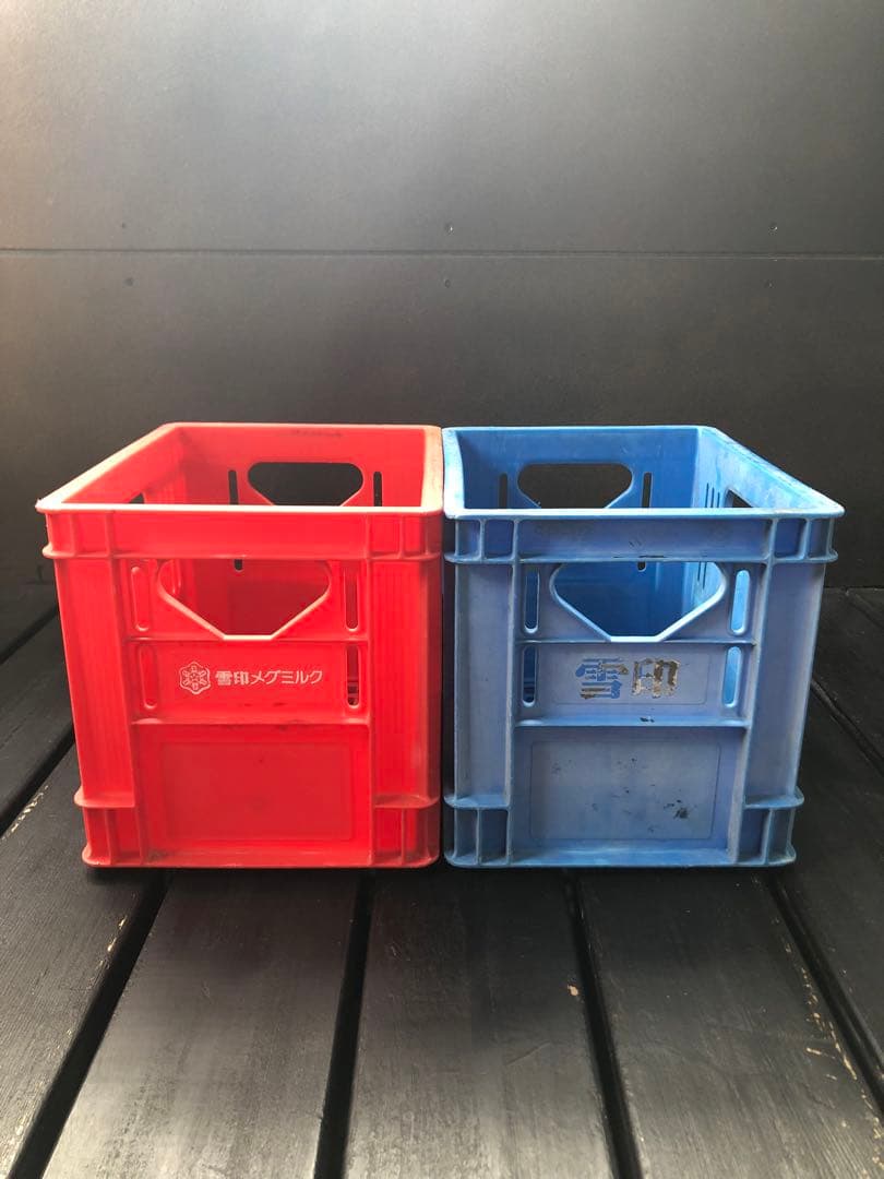 雪印 雪印メグミルク 牛乳コンテナ 2個 ケース ボックス ビールケース