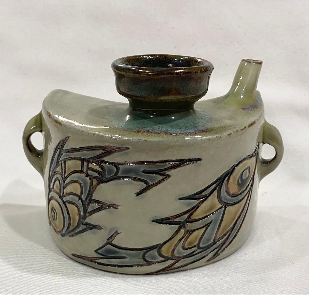 やちむん壺屋焼 金城須美子(金城次郎の長女) 抱瓶 工芸 品 かっこいい