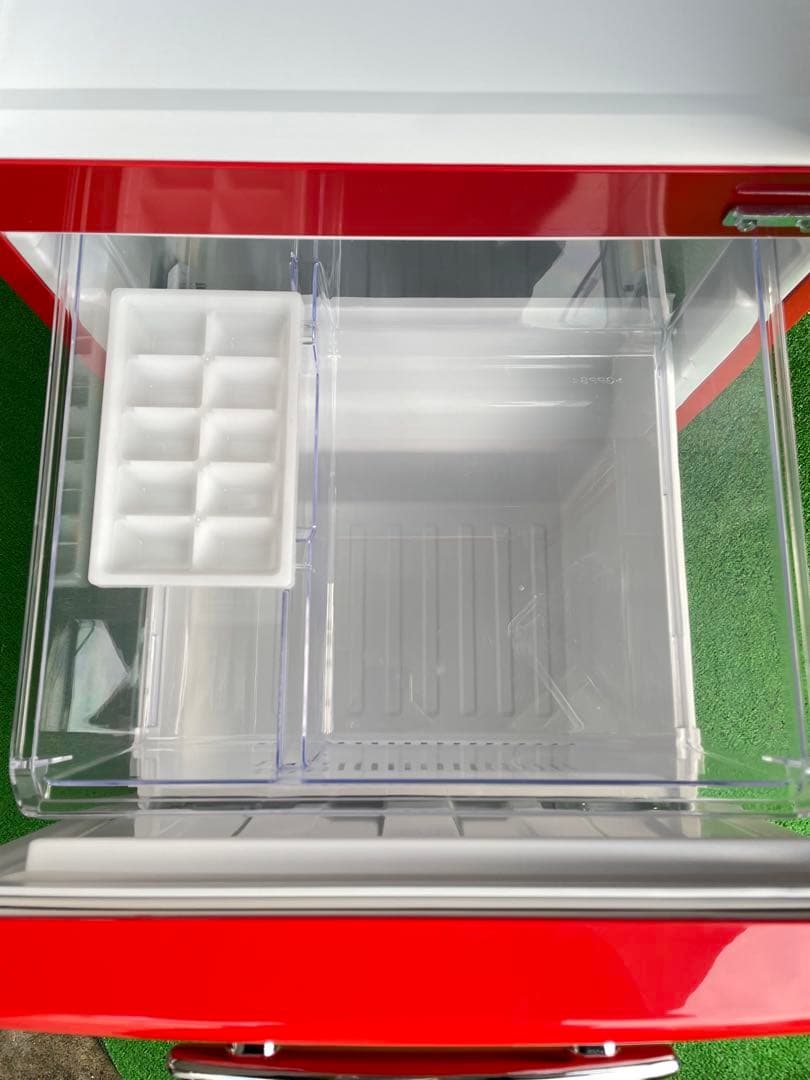 637極美品✨ エディオン レトロインバーターおしゃれレッド 2ドア