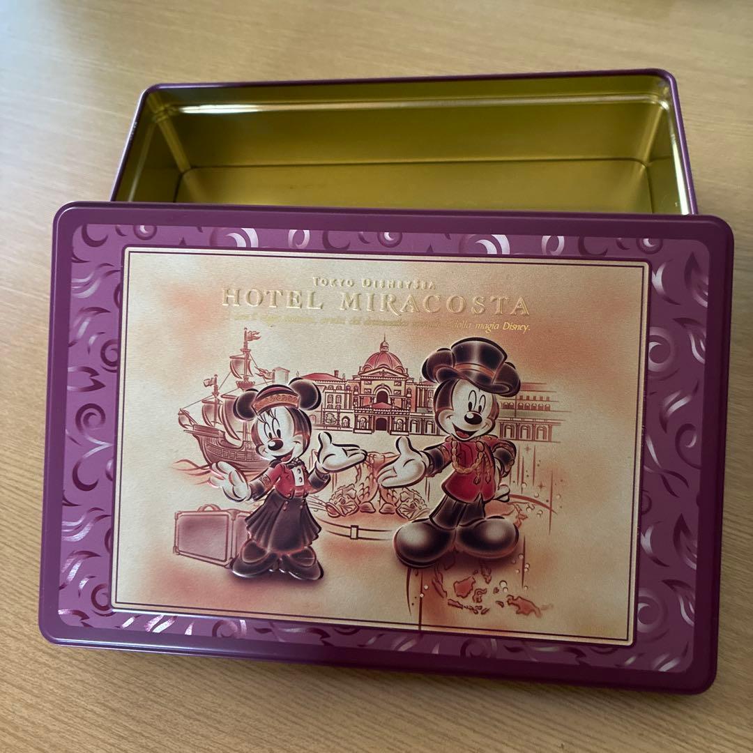 ディズニーホテルミラコスタ，ミニーミッキーのクッキー空き缶 - メルカリ