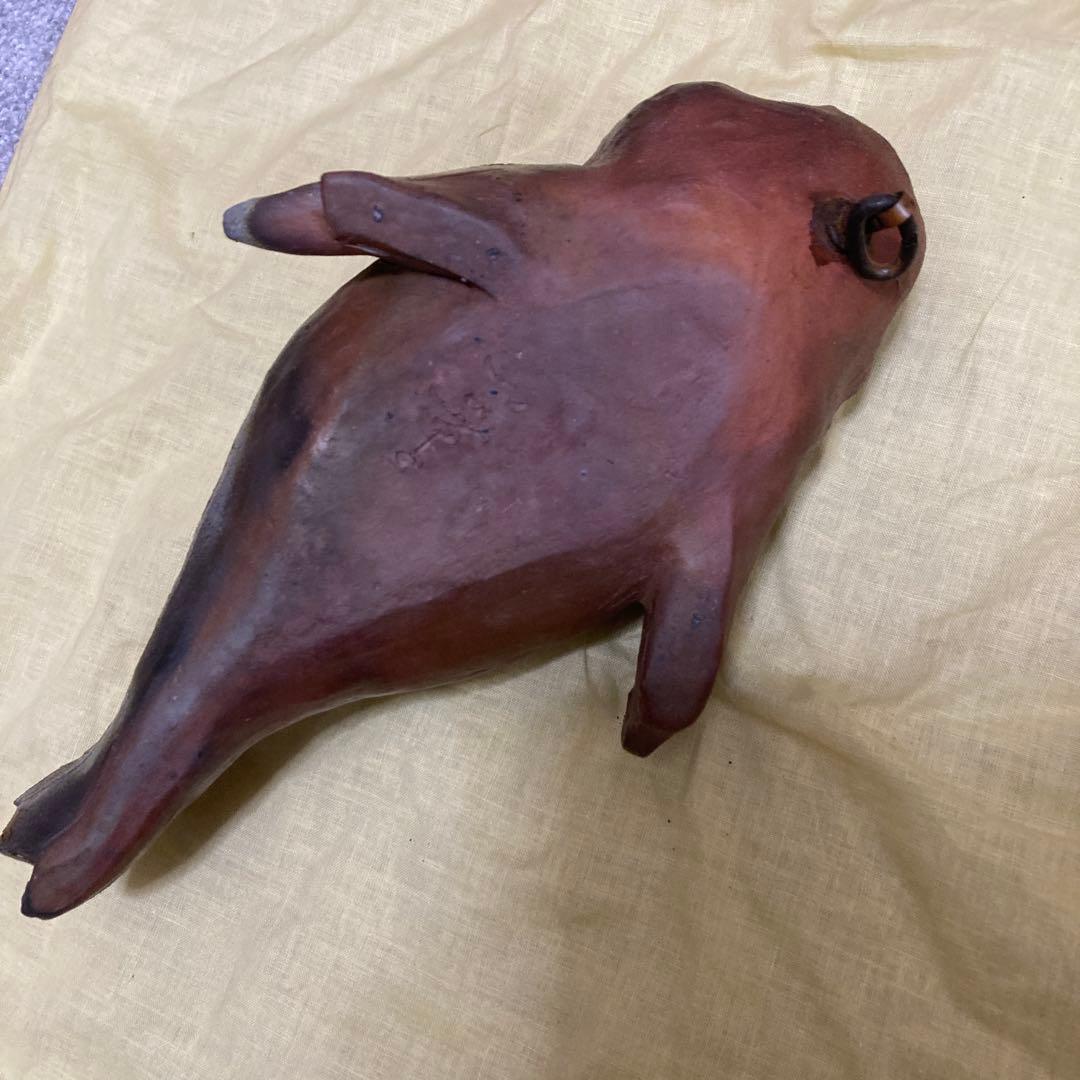 共箱付】一壺作 黄瀬戸 虎魚（おこぜ） 掛役 置物 陶器 骨董品