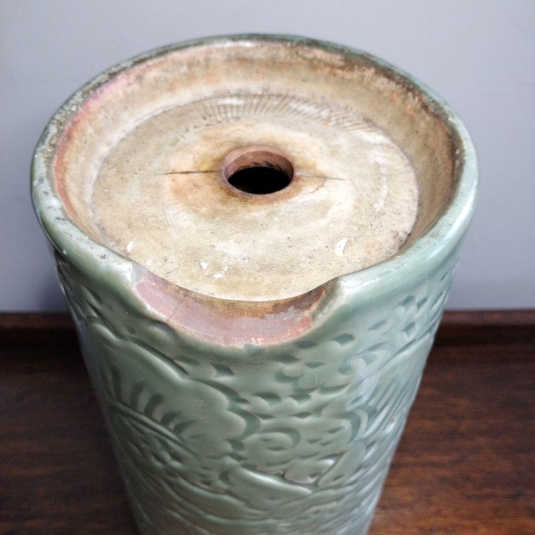 青磁植木鉢 中国｜青花磁器六方鉢 盆栽鉢 中国鉢 植木鉢 多肉植物鉢