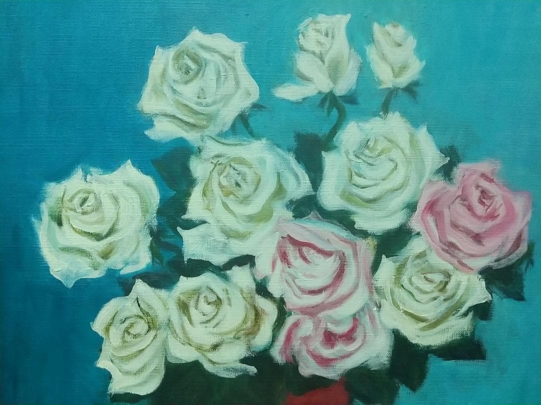 油絵「薔薇」F10 絵画