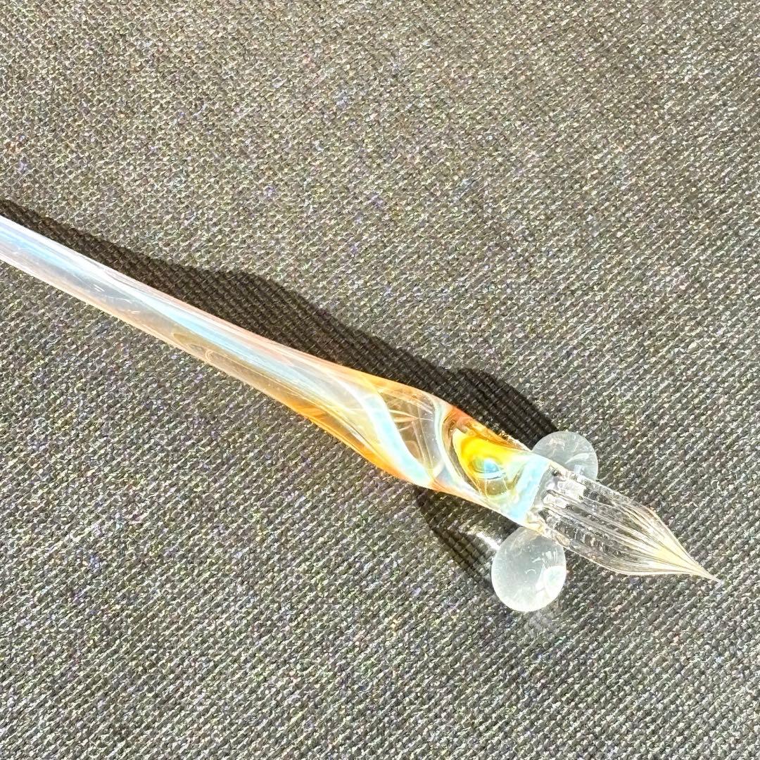 aun ガラスペン マーブルあかね色の空 F (新品未使用)