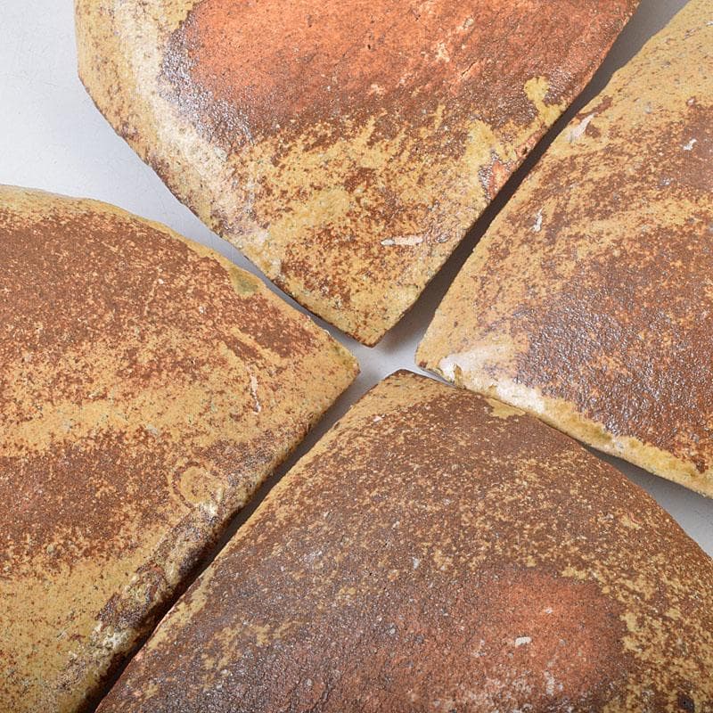 和食器　番浦史郎作　黄瀬戸　箕皿　銘々皿　五客　共箱　M　R9207B