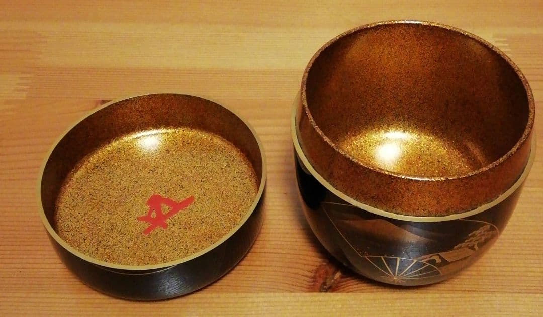 鵬雲斎書付 玉州作 扇 蒔絵 梨地 棗 共箱 茶道具 - メルカリ