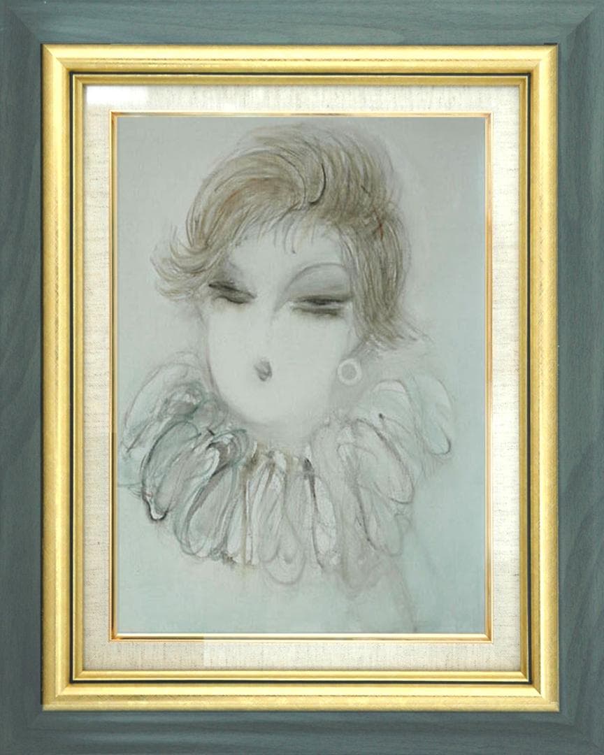 油絵 菅家令子 絵 絵画 インテリア 額付(白) F6-081412 人物 女性