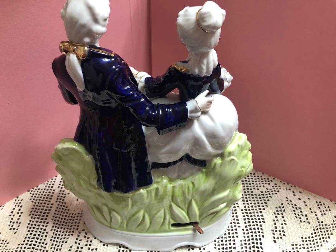 昭和レトロ KATO 工芸 オルゴール 陶器人形 ビンテージ 日本製