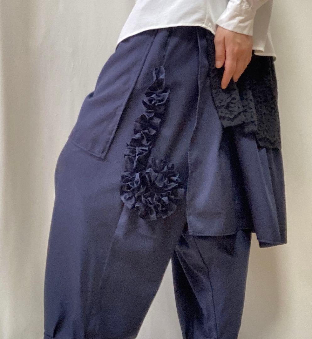 『お客』変形デザイン☆サルエルパンツ　アズノウアズ　デニムリメイクスカート