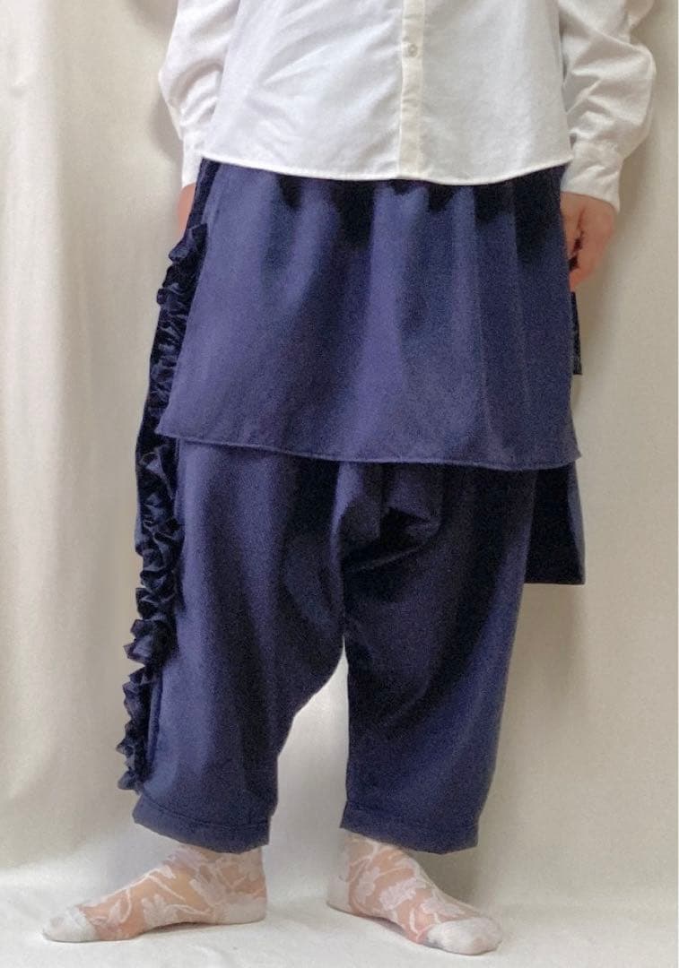 『お客』変形デザイン☆サルエルパンツ　アズノウアズ　デニムリメイクスカート