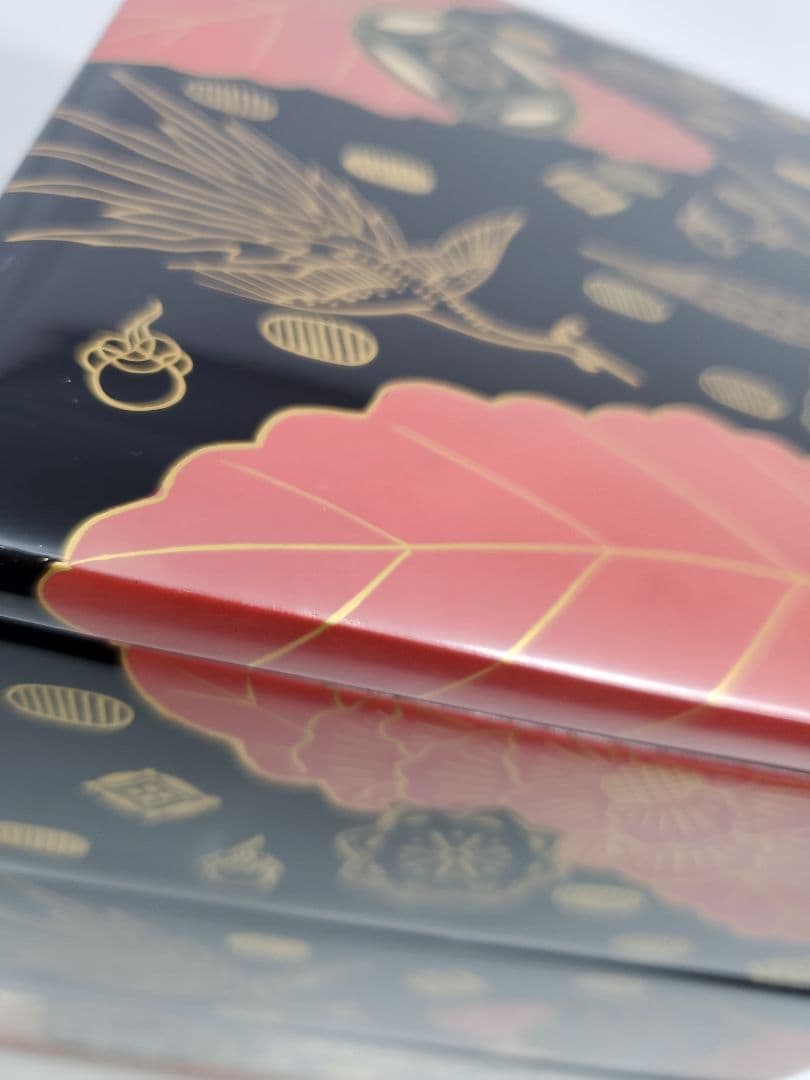 会津漆器 錦絵蒔絵 三段重箱】天然木製 白木屋漆器店 お重