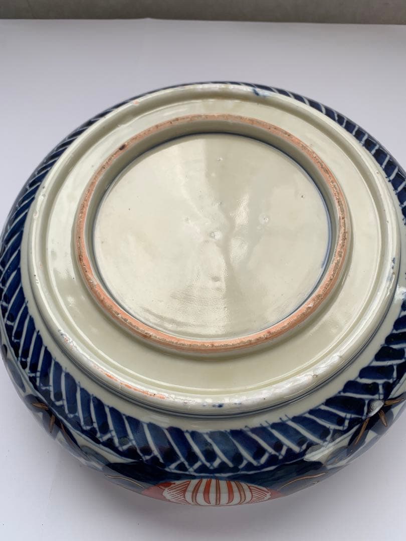 古伊万里 赤絵大三鉢 時代箱付き 送料込み