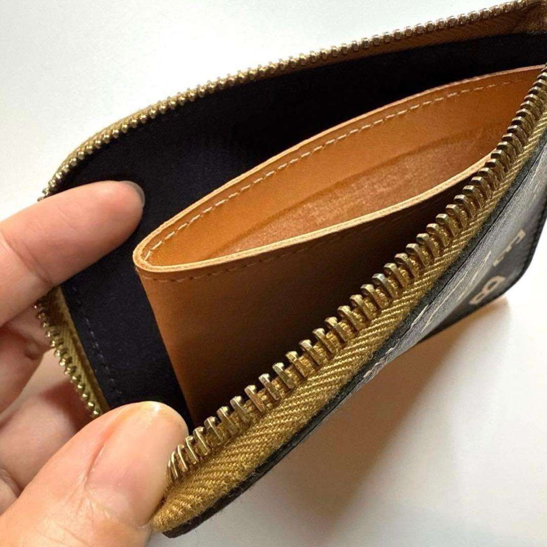 IL BISONTE モノグラム スクエア型 L字レザー 財布