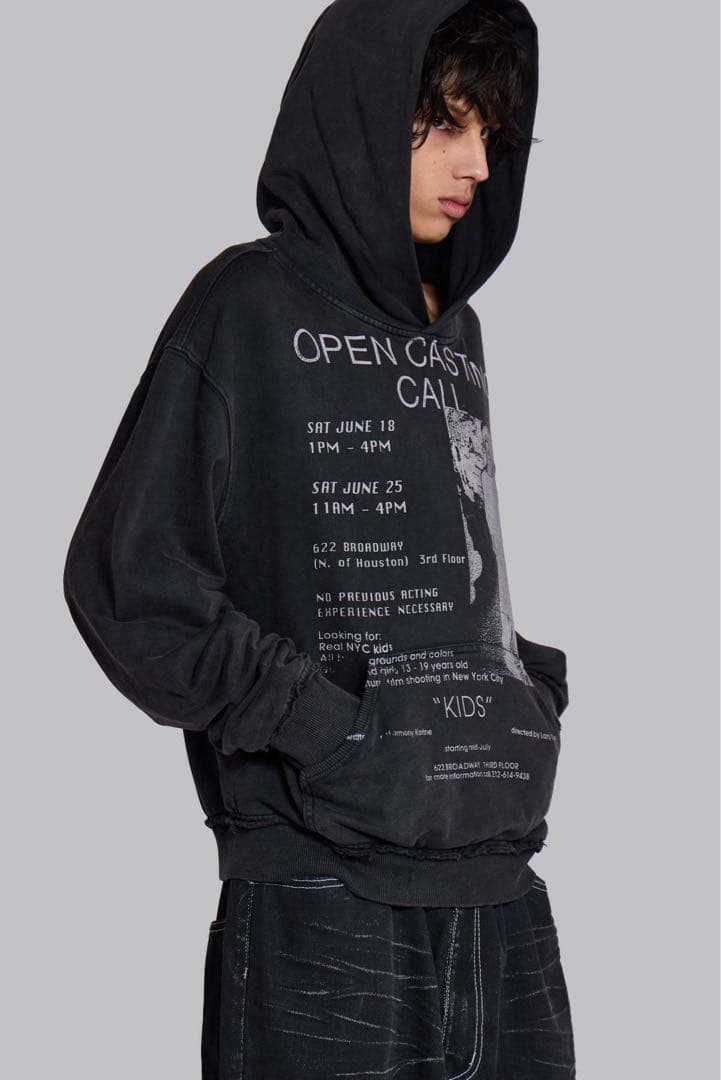 トップス Jaded London Open Casting Black Hoodie