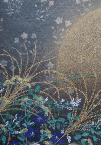 石踊達哉、【秋草】、希少な額装用画集より、新品額装付、状態良好