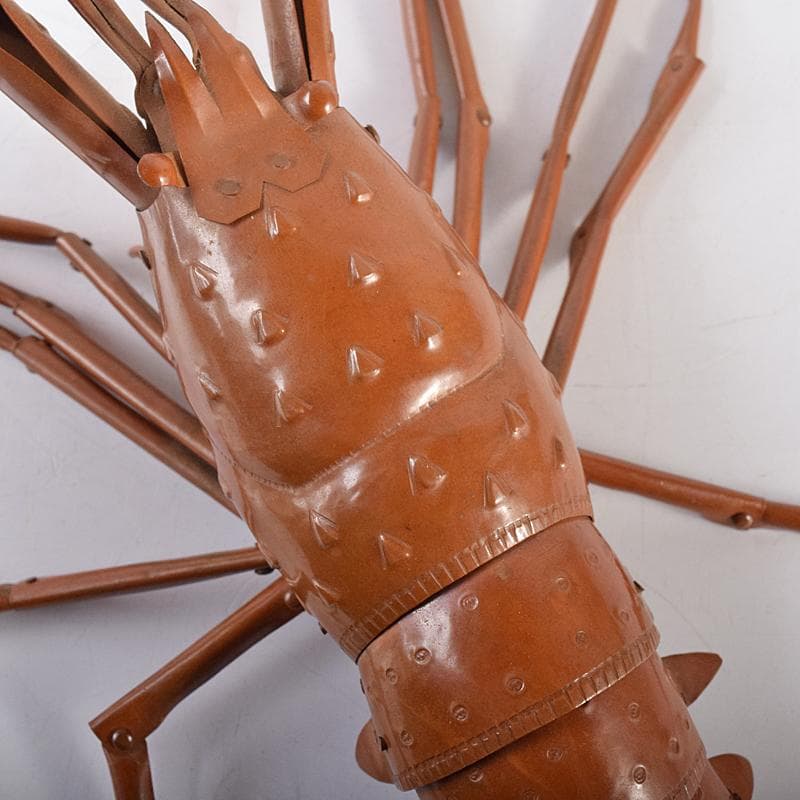 五十一代　明珍宗之作　銅製　伊勢海老　自在置物　共箱　D　R8678