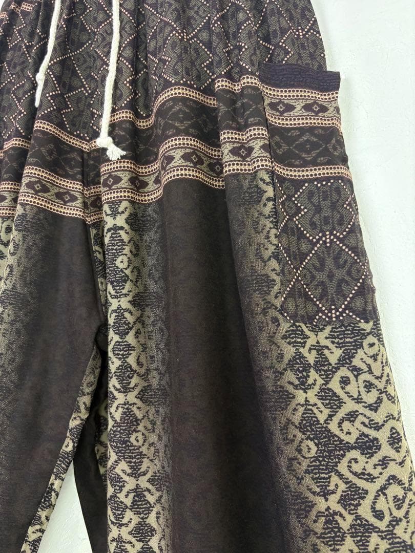 専用です！アラジン タイパンツ 男女兼用【ゴム紐】B柄DKブラウン F706-4