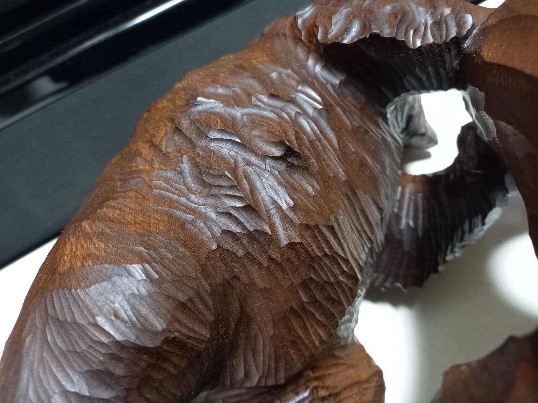 希少 アイヌ 熊 一刀彫 木彫り 堀井作 銘有り 中型 サイズ