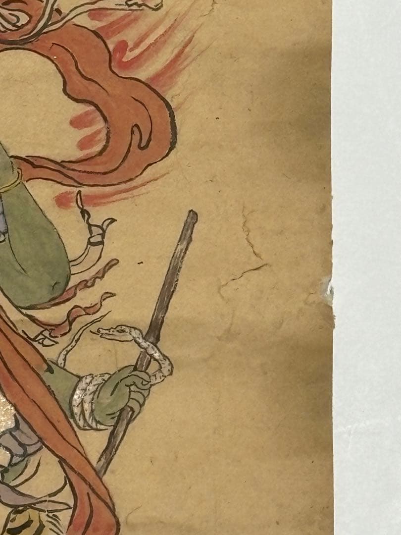 青面金剛像」江戸時代後期頃筆 1枚|仏教美術 仏画 和