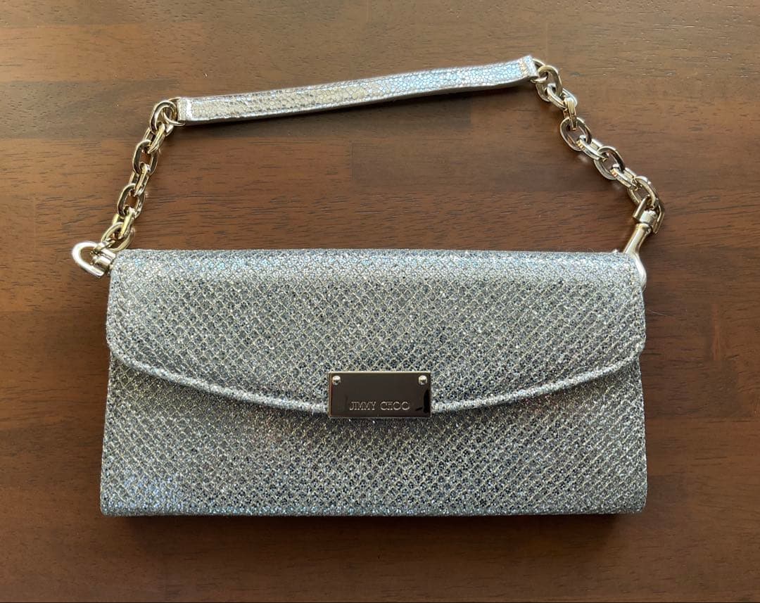 JIMMY CHOO シルバー クラッチバッグ