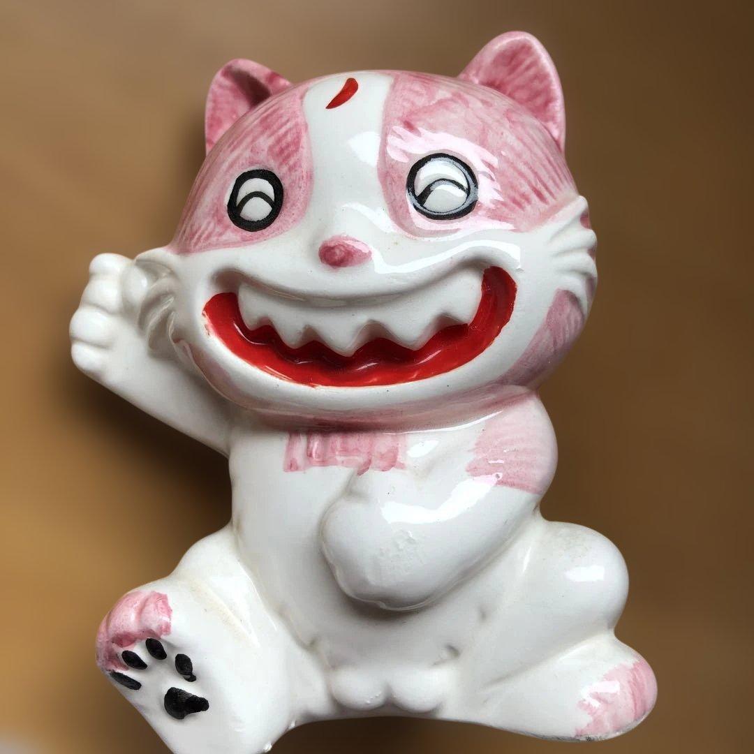 ns0815様 レア！じゃりン子チエ 小鉄ピンク 貯金箱 陶器 昭和レトロ