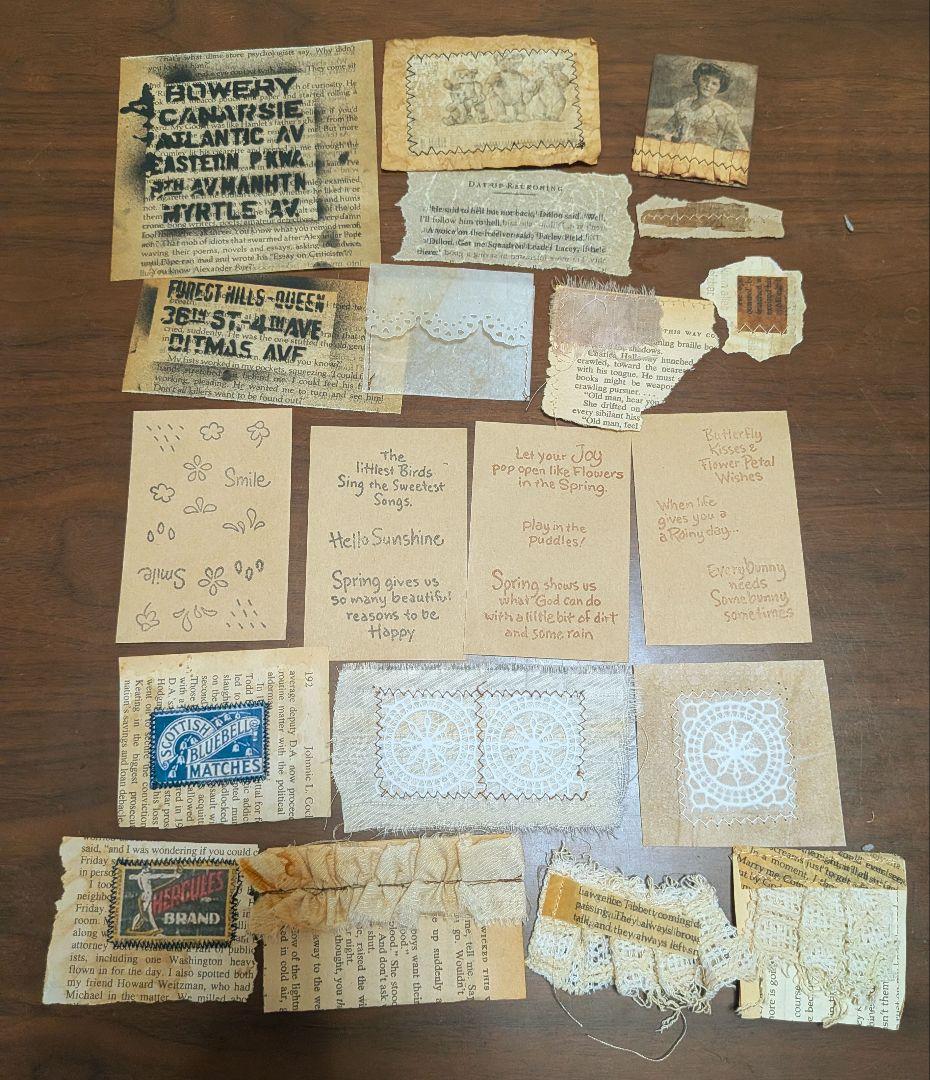 ジャンクジャーナル素材 140点 サビ染め コーヒー染め アンティーク Z39